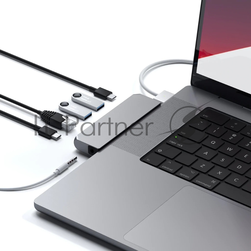 Док-станция Satechi Pro Hub Mini (2xUSB 3.0, USB Type-C, USB Type-C 4, RJ-45, Mini jack), Серый космос ST-UCPHMIM