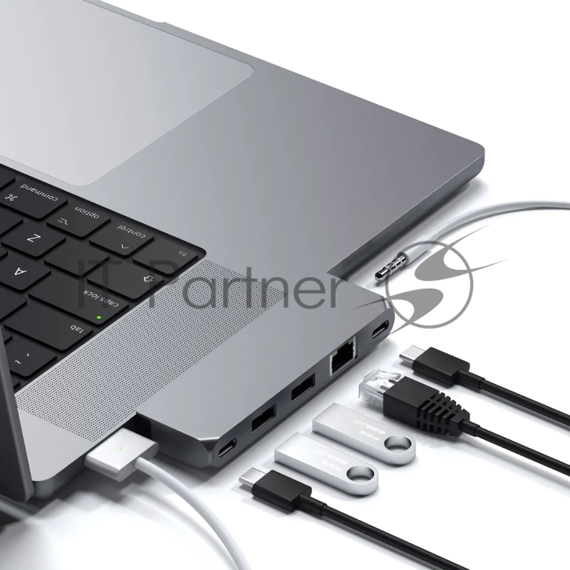 Док-станция Satechi Pro Hub Mini (2xUSB 3.0, USB Type-C, USB Type-C 4, RJ-45, Mini jack), Серый космос ST-UCPHMIM