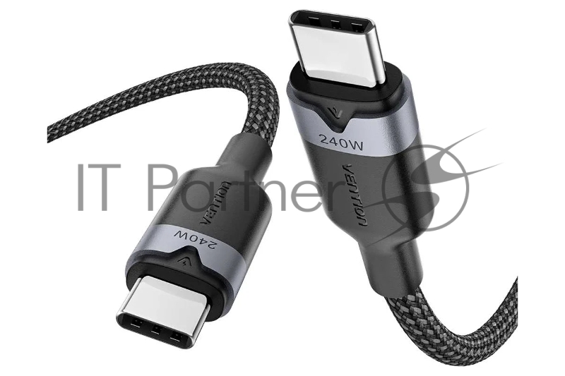 Кабель Vention USB 2.0 CM/CM - 1м. Чёрный 5А PD240W