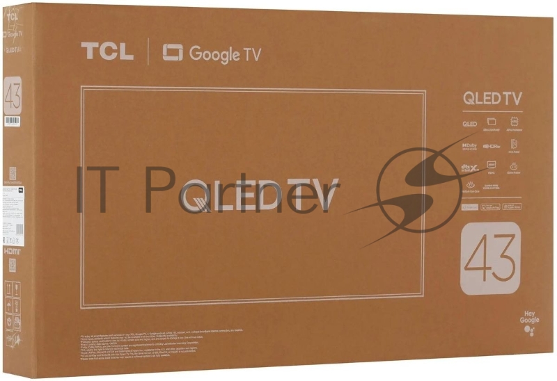 Телевизор QLED TCL 43 43P7K-UZ черный 4K Ultra HD 60Hz DVB-T DVB-T2 DVB-C DVB-S DVB-S2 USB WiFi Smart TV