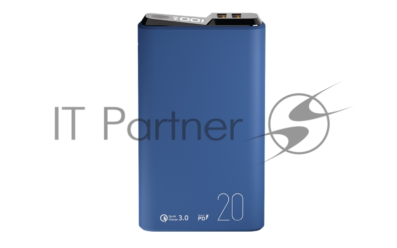 Внешний аккумулятор OLMIO QS-20, 20000mAh, 22.5W QuickCharge3.0/PowerDelivery, LCD, темно-серый.