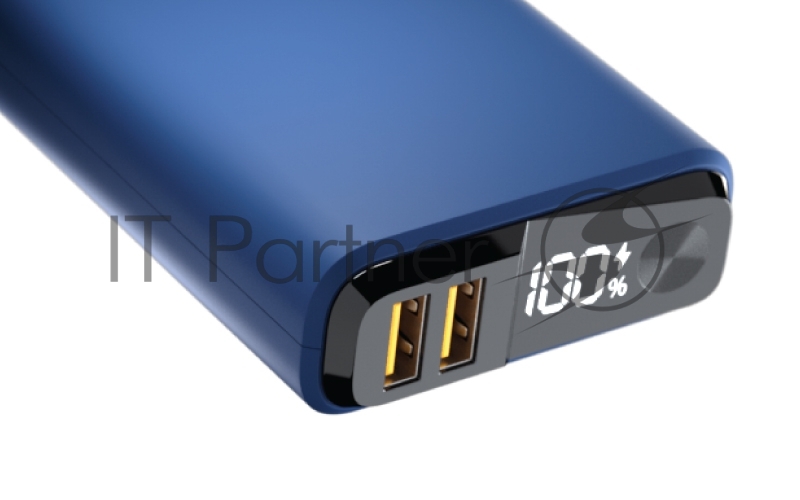 Внешний аккумулятор OLMIO QS-10, 10000mAh, 22.5W, QuickCharge3.0/PowerDelivery, LCD, темно-синий.