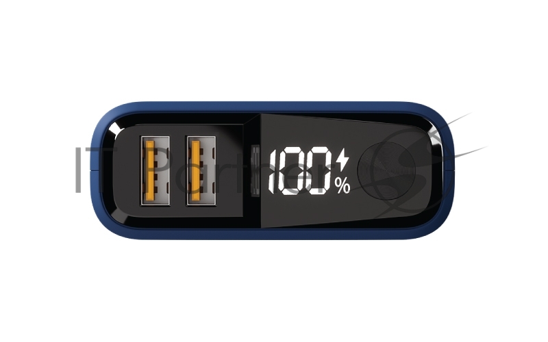 Внешний аккумулятор OLMIO QS-10, 10000mAh, 22.5W, QuickCharge3.0/PowerDelivery, LCD, темно-синий.