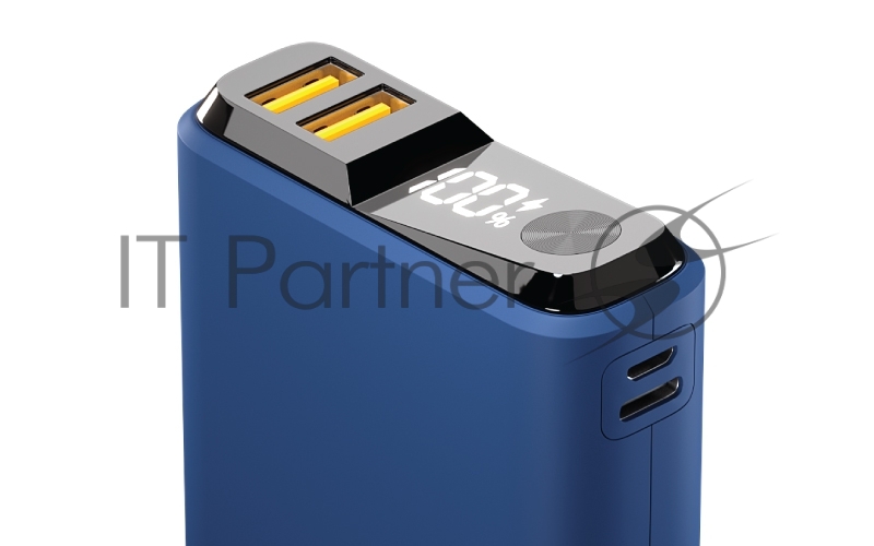 Внешний аккумулятор OLMIO QS-10, 10000mAh, 22.5W, QuickCharge3.0/PowerDelivery, LCD, темно-синий.