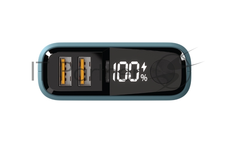 Внешний аккумулятор OLMIO QS-10, 10000mAh, 22.5W QuickCharge3.0/PowerDelivery, LCD, темно-зеленый.