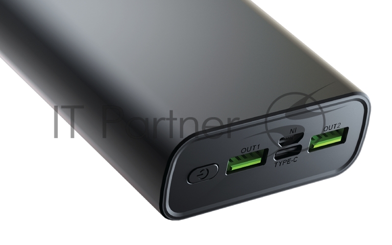 Внешний аккумулятор OLMIO QR-20, 20000mAh, 22.5W, QuickCharge3.0/PowerDelivery, LCD, серый.