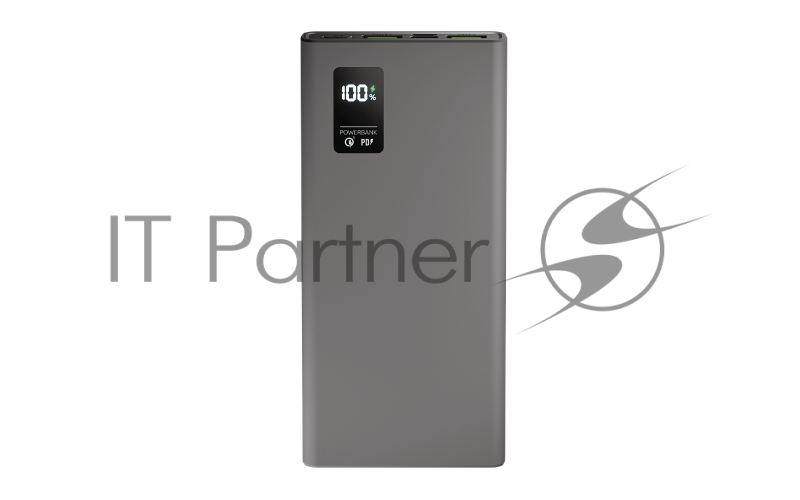 Внешний аккумулятор OLMIO QR-10, 10000mAh, 22.5W, QuickCharge3.0/PowerDelivery, LCD, серый.