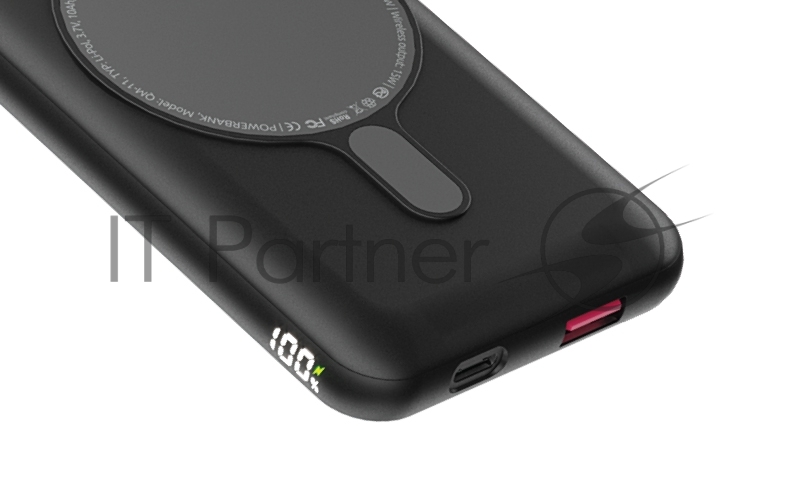 Внешний аккумулятор OLMIO QM-11, 10000mAh, 22.5W QuickCharge3.0/PowerDelivery, 15W wireless, серый.