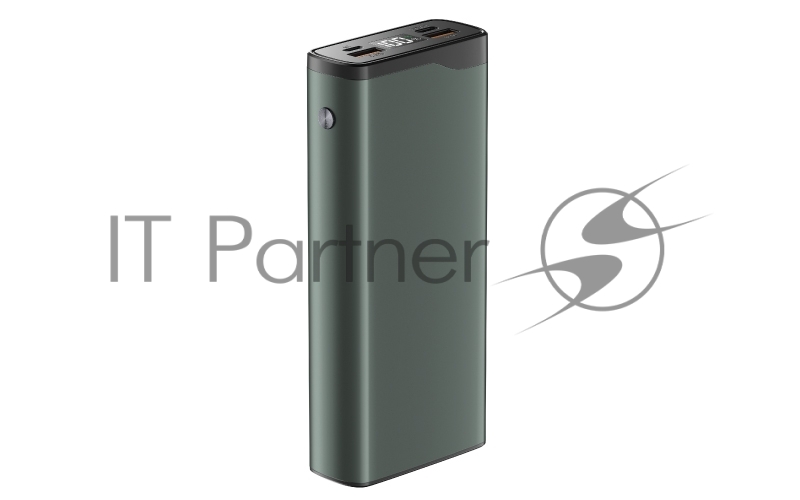 Внешний аккумулятор OLMIO QL-20, 20000mAh, 22.5W, QuickCharge3.0/PowerDelivery, LCD, серый.