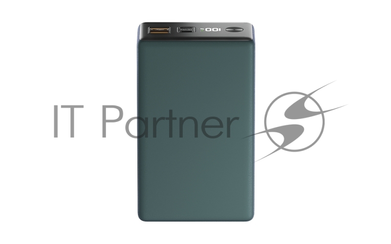 Внешний аккумулятор OLMIO QX-30, 30000mAh, 22.5W, QuickCharge3.0/PowerDelivery, LCD, темно-зеленый.