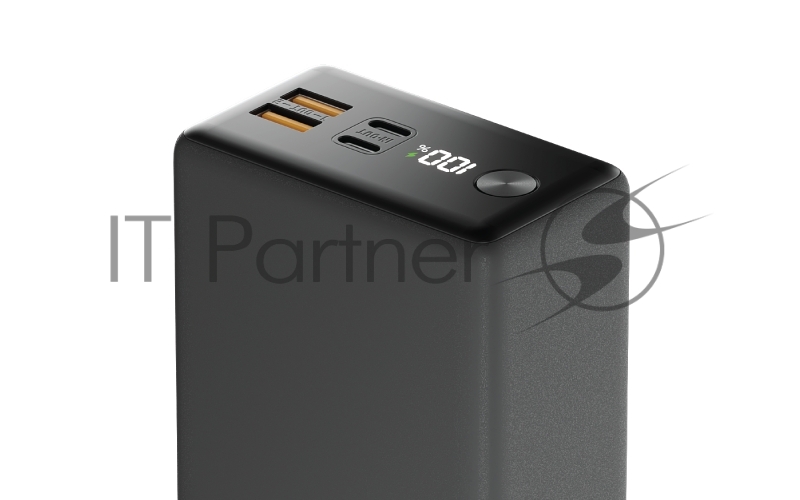 Внешний аккумулятор OLMIO QX-30, 30000mAh, 22.5W, QuickCharge3.0/PowerDelivery, LCD, графитовый.