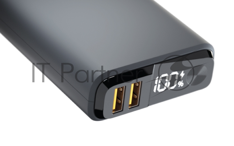 Внешний аккумулятор OLMIO QS-10, 10000mAh, 22.5W QuickCharge3.0/PowerDelivery, LCD, темно-серый.