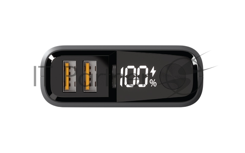 Внешний аккумулятор OLMIO QS-10, 10000mAh, 22.5W QuickCharge3.0/PowerDelivery, LCD, темно-серый.