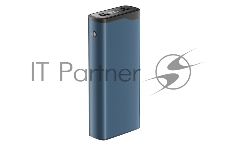 Внешний аккумулятор OLMIO QL-20, 20000mAh, 22.5W, QuickCharge3.0/PowerDelivery, LCD, голубой.