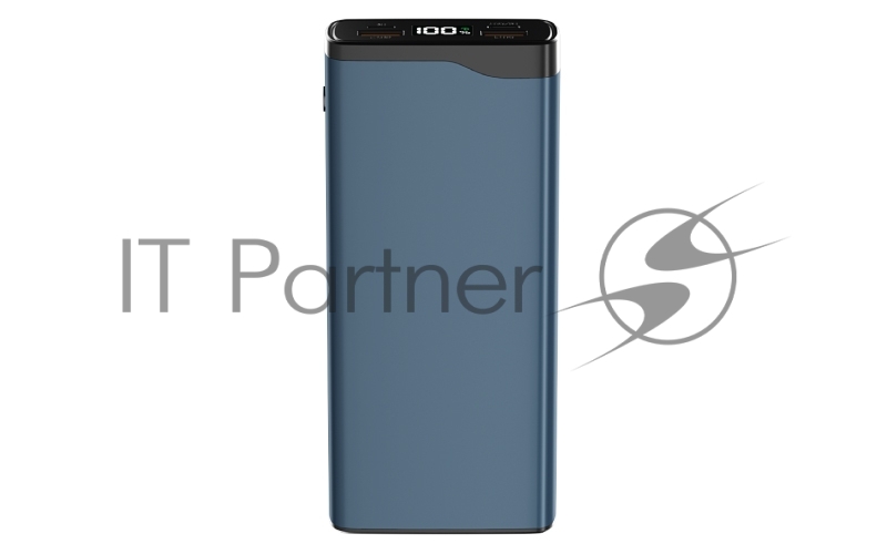 Внешний аккумулятор OLMIO QL-20, 20000mAh, 22.5W, QuickCharge3.0/PowerDelivery, LCD, голубой.