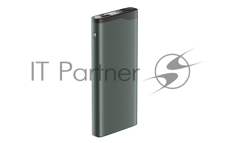 Внешний аккумулятор OLMIO QL-10, 10000mAh, 22.5W, QuickCharge3.0/PowerDelivery, LCD, серый.