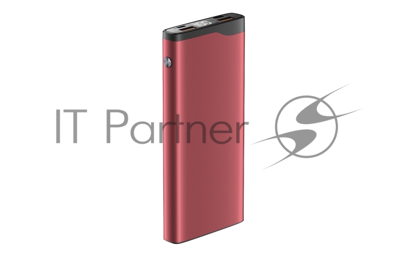 Внешний аккумулятор OLMIO QL-10, 10000mAh, 22.5W, QuickCharge3.0/PowerDelivery, LCD, красный,.