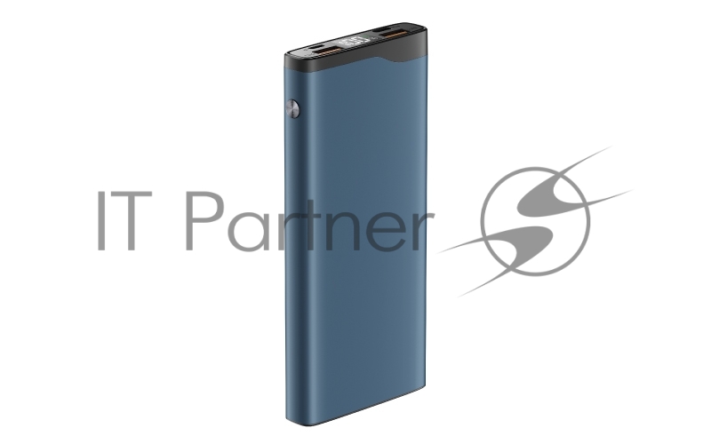 Внешний аккумулятор OLMIO QL-10, 10000mAh, 22.5W, QuickCharge3.0/PowerDelivery, LCD, голубой.