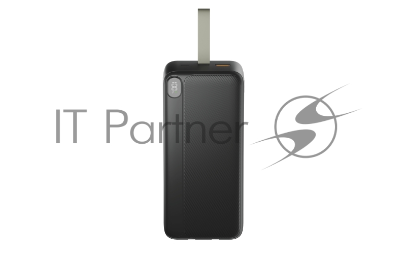 Внешний аккумулятор OLMIO L-30, 30000mAh, 22.5W, QC3.0, PD, LCD, + кабели LightningType-C, черный.