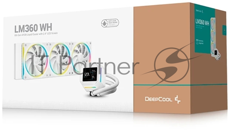 Система водяного охлаждения Deepcool LM360 WH ARGB Soc-AM5/AM4/1200/1700/1851 белый 4-pin 19-36dB Al LCD 250W 1729gr Ret (R-LM360-WHDMMC-1)