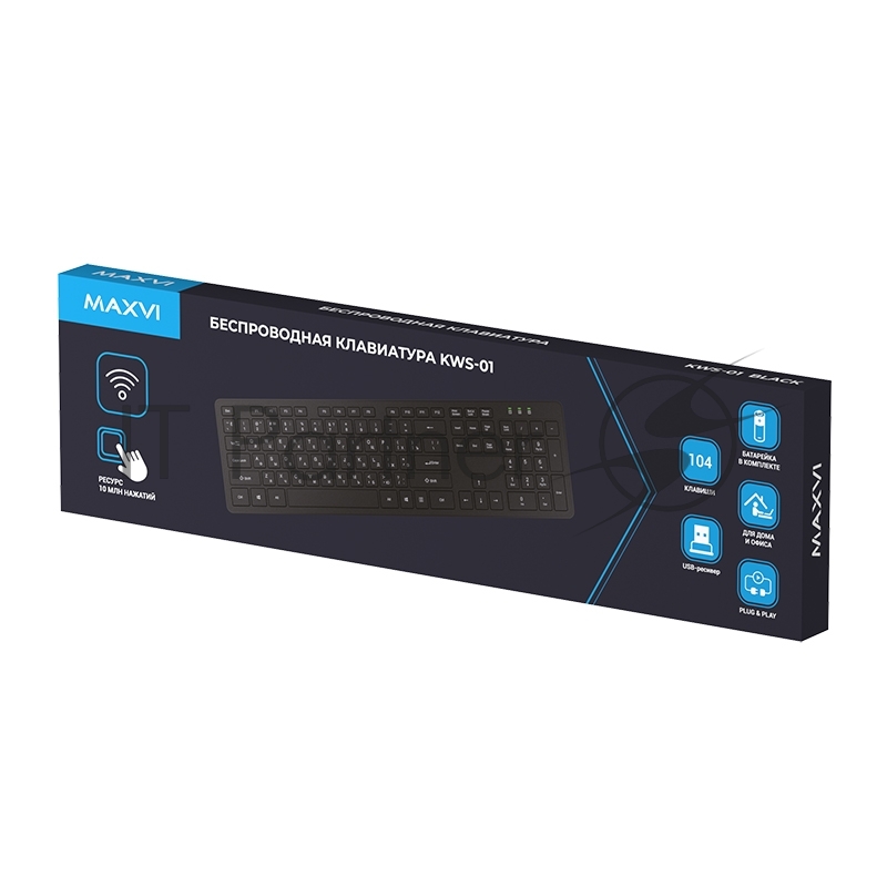 Беспроводная клавиатура Maxvi KWS-01 black
