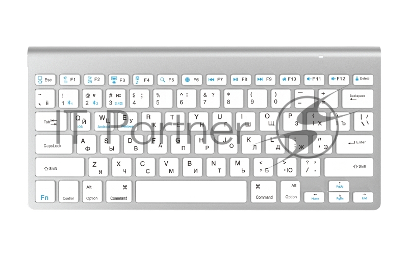 Клавиатура беспроводная Olmio WK-15 белая, Bluetooth, компактная мультимедийная.