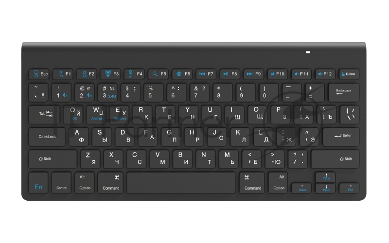 Клавиатура беспроводная Olmio WK-15 черная, Bluetooth, компактная мультимедийная.