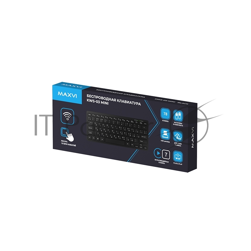 Беспроводная клавиатура Maxvi KWS-03 mini black