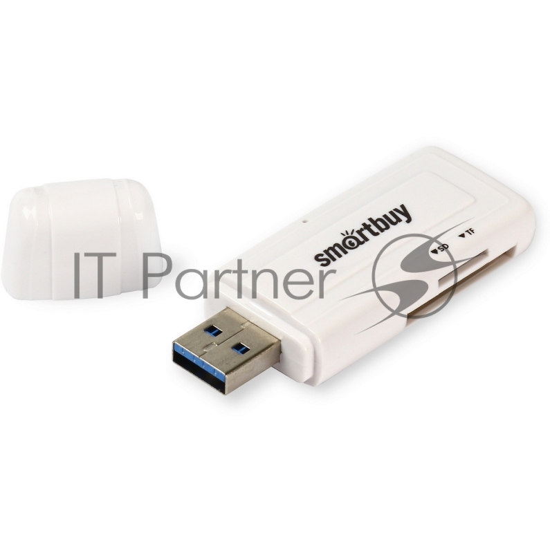 Картридер Smartbuy 705, USB 3.0 - SD/microSD, белый (SBR-705-W).