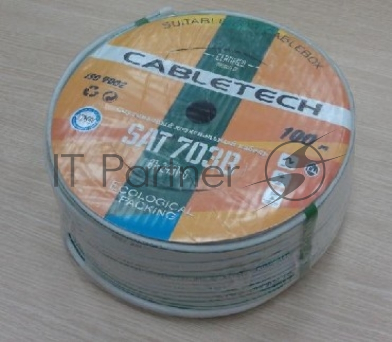 Кабель коаксиальный Proconnect CABLETECH (01-2431-6)SAT 703B+CU/Al/CU, 75 Ом, 100м., белый AT 703B+CU/Al/CU, 75 Ом, 100м., для установки спутниковой телевизионной системы, белый