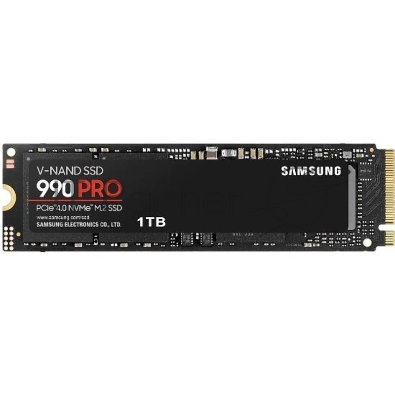 Накопитель SSD Samsung 990 PRO, 1000Gb, PCIe 4.0 x4, M.2 2280, NVMe, R/W 7450/6900