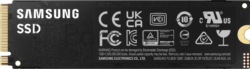 Накопитель SSD Samsung 990 PRO, 1000Gb, PCIe 4.0 x4, M.2 2280, NVMe, R/W 7450/6900
