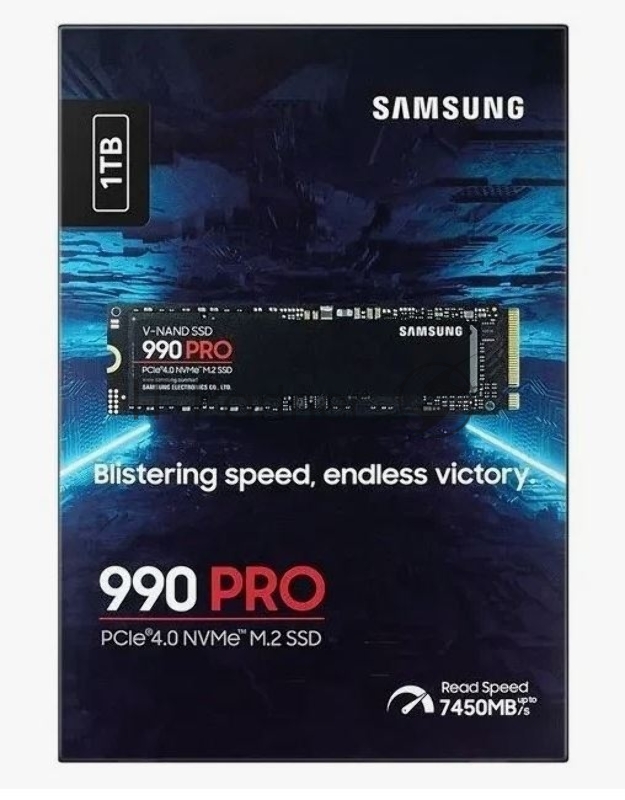 Накопитель SSD Samsung 990 PRO, 1000Gb, PCIe 4.0 x4, M.2 2280, NVMe, R/W 7450/6900