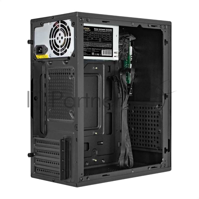 Компьютерный корпус Minitower ExeGate BAA-308MU2-AAA450 (mATX, БП AAA450 с вент. 8см, 1*USB+2*USB 3.0, HD Audio, черный)