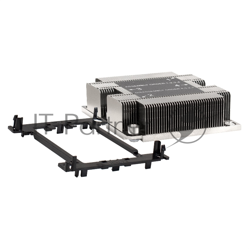 Радиатор+направляющая планка для процессора ExeGate ESNK-P0067P.1U.3647 + BKT-0126 (Al, 1U, 2 тепл. трубки, LGA3647, Square, TDP 165W, 230г, на винтах, с термопастой, в комплекте с направляющей планкой (back plate BKT-0126), RTL)