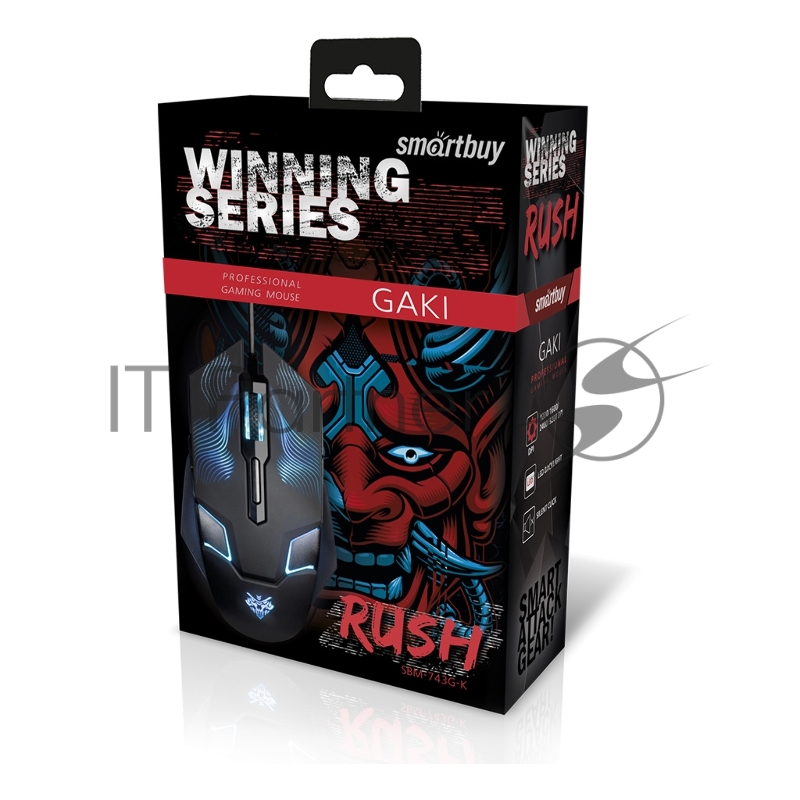 Мышь проводная SMARTBUY (SBM-743G-K) RUSH черная