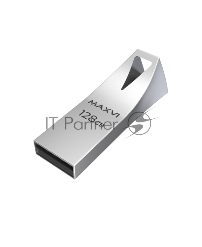 Флешка USB 3.0 128GB Maxvi MK2 metallic silver, компактный металл. корпус