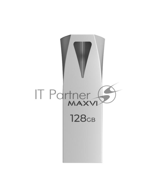 Флешка USB 3.0 128GB Maxvi MK2 metallic silver, компактный металл. корпус
