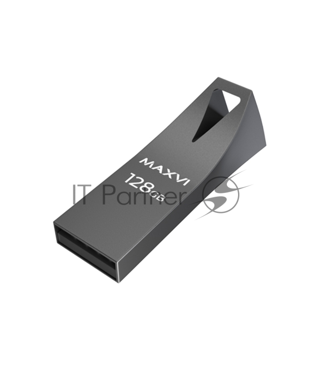 Флешка USB 3.0 128GB Maxvi MK2 dark grey, компактный металл. корпус