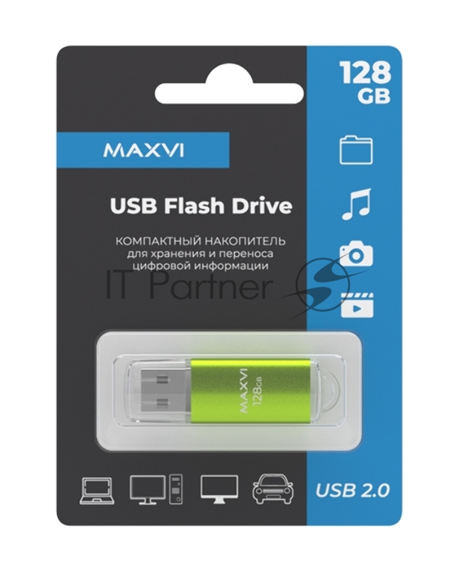 Флешка USB 2.0 128GB Maxvi MP green