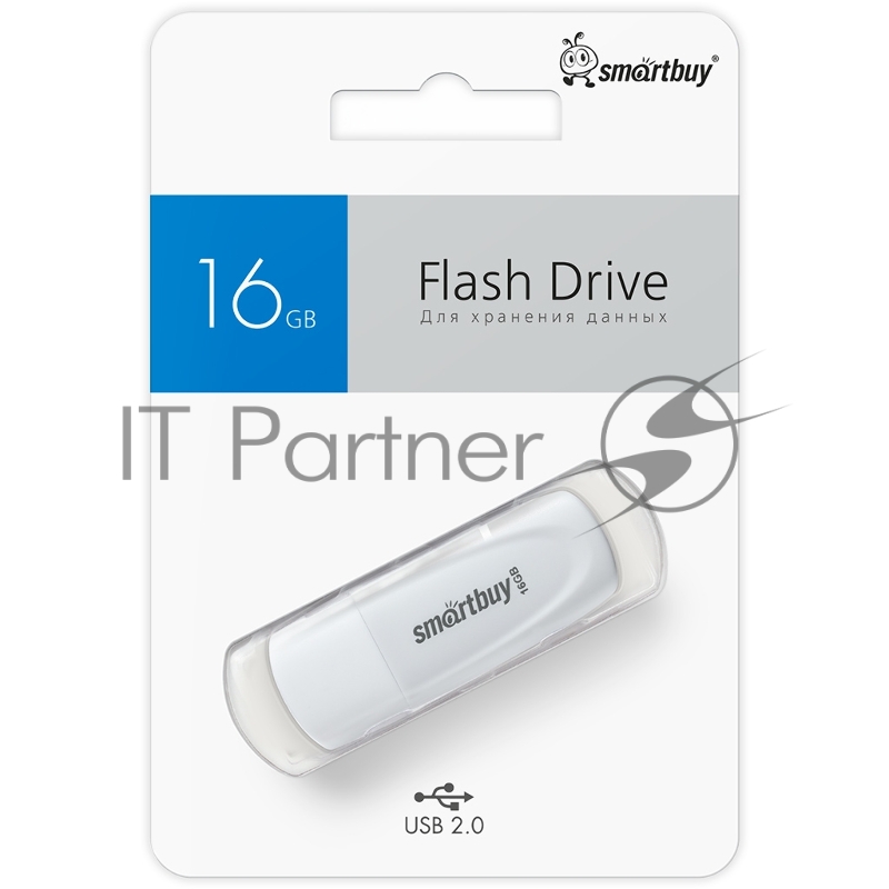 Флешка USB 2.0 16GB Smart Buy Scout White