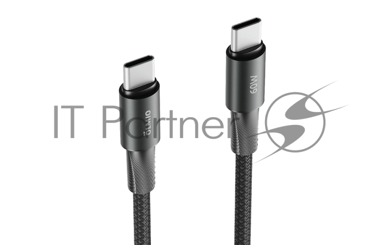 Кабель MASTER, Type-C - Type-C, 60W 3A, 1.2м, тканевая оплетка, черный, OLMIO