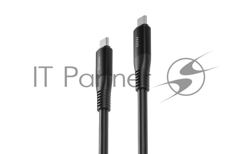 Кабель SHIELD, Type-C - Type-C, 60W 3A, 1.2м, черный, OLMIO