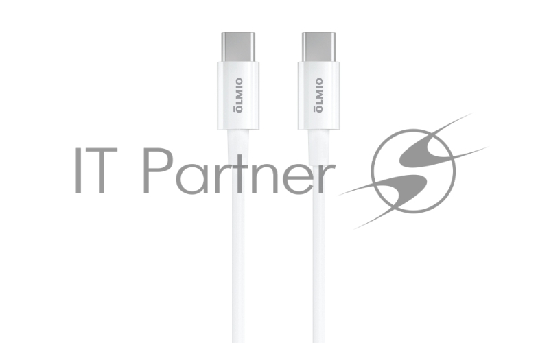 Кабель Type-C - Type-C, 2м, 60W, 3A, белый, OLMIO