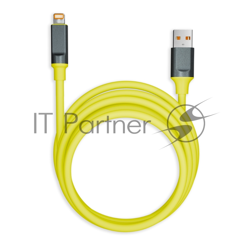 Кабель Smartbuy BOLD USB - Lightning, 3A, 1м, супертолстый , оплетка TPE, желтый IK-512BOLD-YELLOW