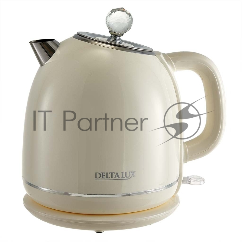 Чайник электрический Delta LUX DE-1018 (1,7 л. металл/пластик) белый