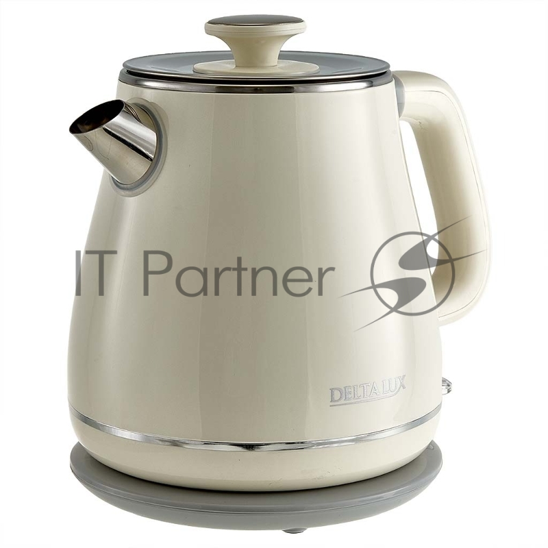 Чайник электрический Delta LUX DE-1019 (1,8 л, металл/пластик) белый