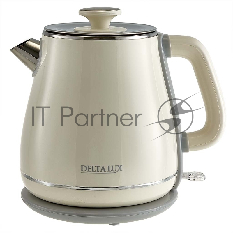 Чайник электрический Delta LUX DE-1019 (1,8 л, металл/пластик) белый