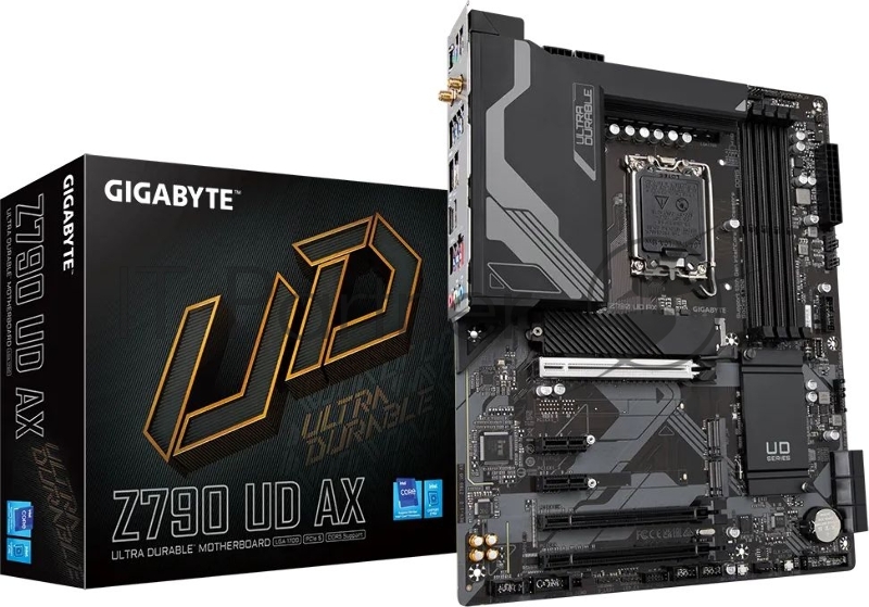 Материнская плата Gigabyte Z790 UD AX (V1.1/V1.2), LGA 1700, Intel Z790, 4xDDR5, 6xSATA, 3xM.2, 1xPCIe 5.0 x16, 1xPCIe 4.0 x4, 1xPCIe 3.0 x1, 1xHDMI, 1xDP, 1x 2.5Gb LAN, 4xUSB-A 2.0, 4xUSB-A 3.2 Gen 1, 1xUSB-A 3.2 Gen 2, 1xUSB-C 3.2 Gen 2x2, 7.1, ATX