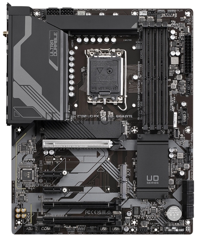 Материнская плата Gigabyte Z790 UD AX (V1.1/V1.2), LGA 1700, Intel Z790, 4xDDR5, 6xSATA, 3xM.2, 1xPCIe 5.0 x16, 1xPCIe 4.0 x4, 1xPCIe 3.0 x1, 1xHDMI, 1xDP, 1x 2.5Gb LAN, 4xUSB-A 2.0, 4xUSB-A 3.2 Gen 1, 1xUSB-A 3.2 Gen 2, 1xUSB-C 3.2 Gen 2x2, 7.1, ATX